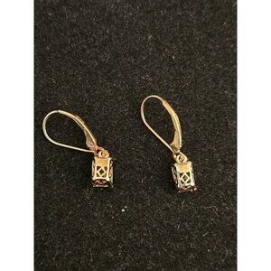 Vintage Gold Tone Leverback Drop Earrings